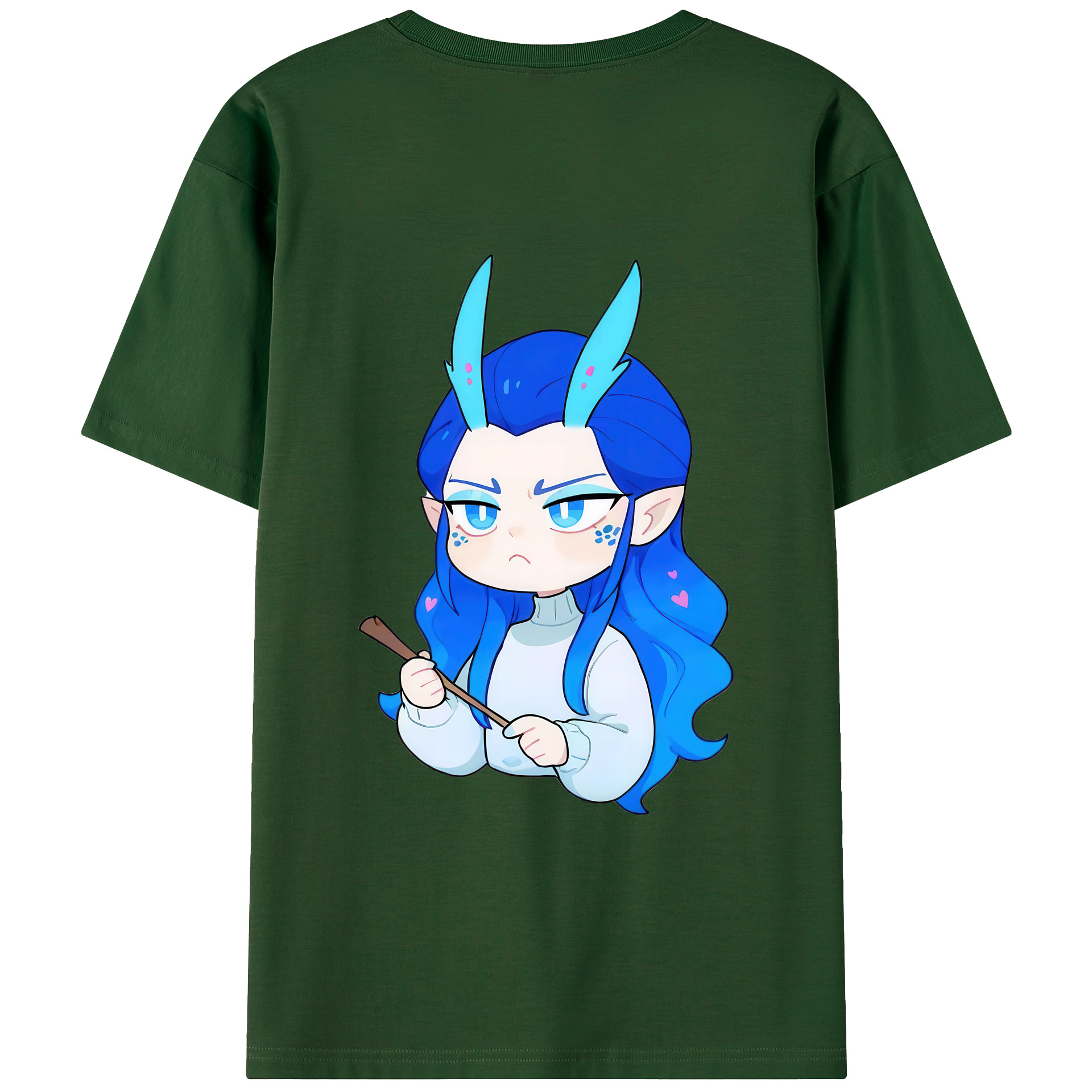 （画像用） Ne Zha 2 ナタ 魔童の大暴れ 綿100％半袖Tシャツ（背面プリント）